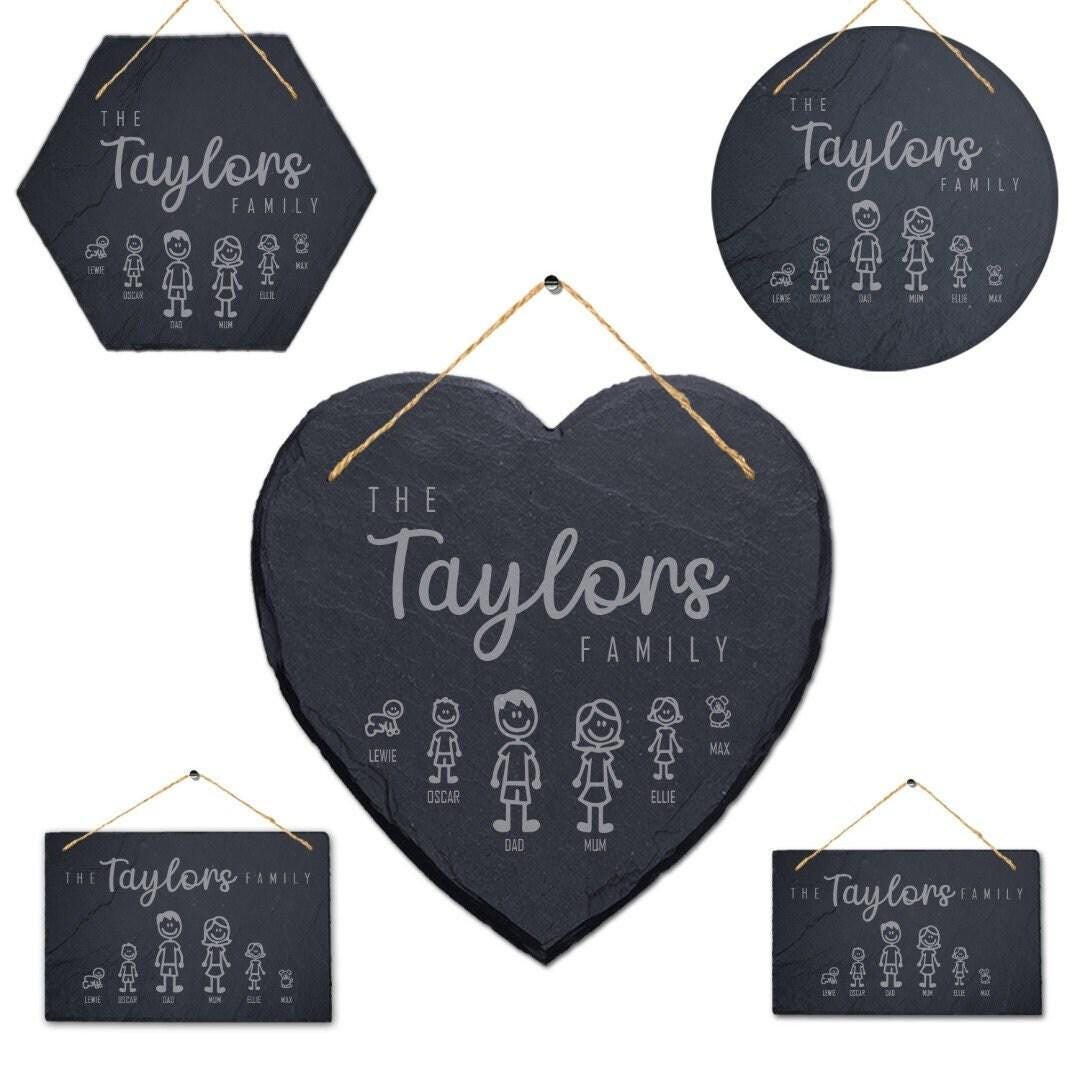 Family Name Personalised Hanging Slate Sign New Home House Warming Gift