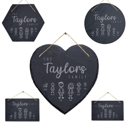 Family Name Personalised Hanging Slate Sign New Home House Warming Gift