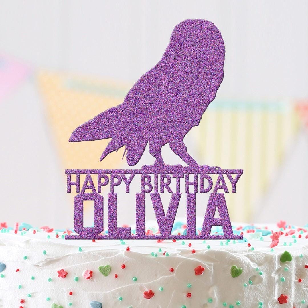 Personalised Acrylic Bird Pet Lovers Girls Birthday Cake Topper Decoration Gift