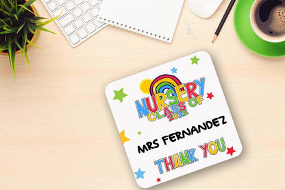 Personalised Teacher Mug And Coaster Gift Set Nursery Class Customise Name Gift