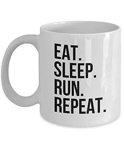 Eat Sleep Run Repeat Mug: Funny Coffee Cup Gift For Runners