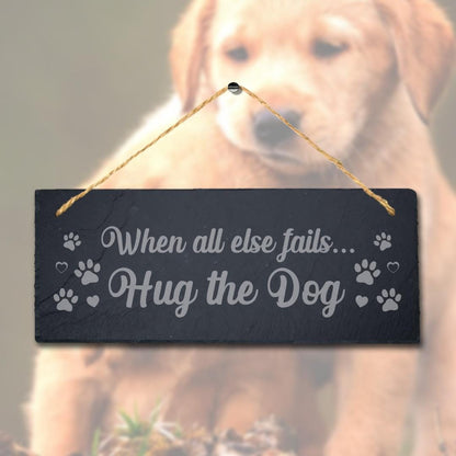 Dog Kennels Pup Puppy Engraved Hanging Slate Funny Home Decor Gift Plaque Sign