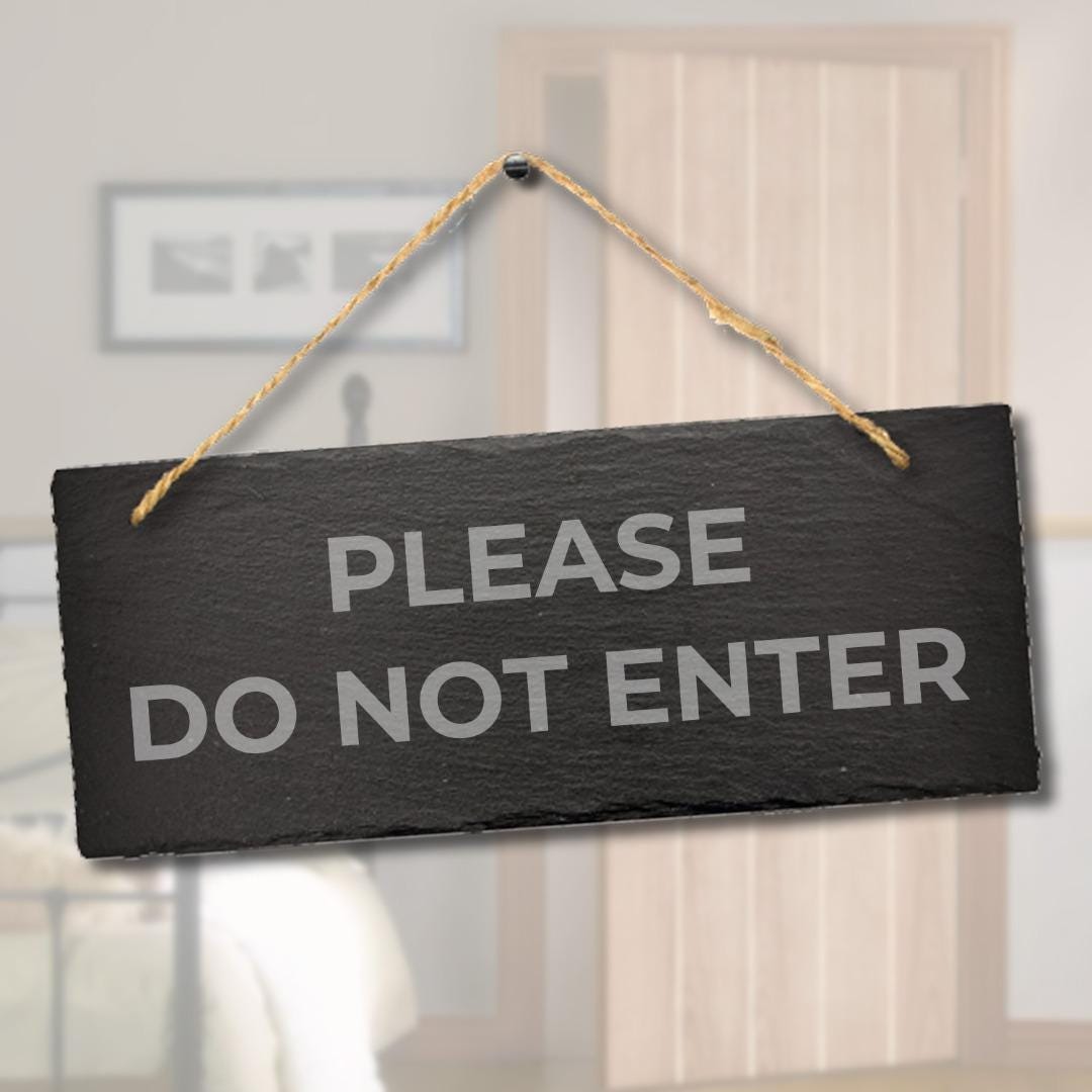 Please Do Not Enter Laser Engraved Hanging Outdoor Slate Home Door Plaque Sign