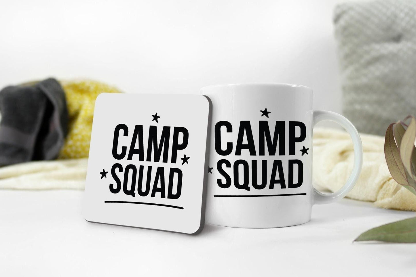 Camp Squad Mug & Coaster Set Adventure Camping Lover Birthday Friend Xmas Gift