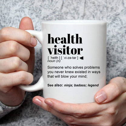 Funny Health Visitor Gift Mug For Men And Women L For Birthday Appreciation Thank You Gift A Personalised Custom Name Coffee Mug