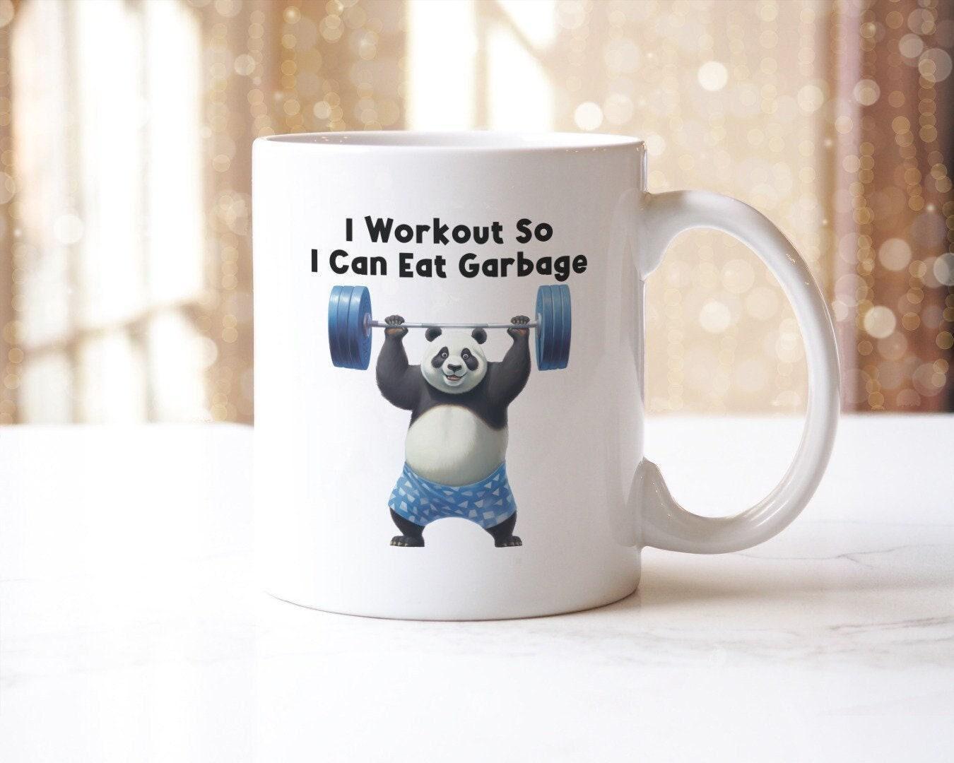 Funny Fitness Panda Coffee Mug & Coaster Set