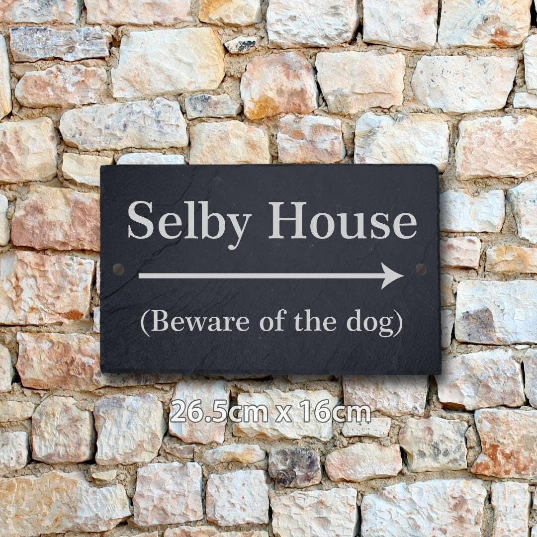 Personalised Slate Plaque House Door Name Sign Laser Engraved Stone Home Gift