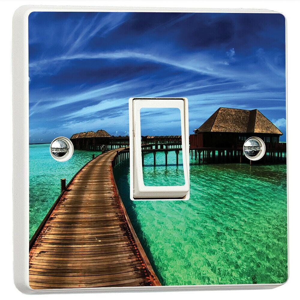 Heaven Resort 3d Decor Light Switch Sticker Cover Vinyl Skin Wall Decal Decor