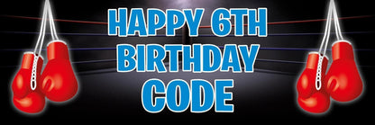 Personalised Boxing Birthday Banner: Sports Party Decoration (Set of 2)