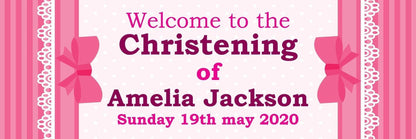 2x Personalised Christening Banner: Custom Party Decoration