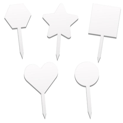 Acrylic 100mm Clear Birthday Paddle Cake Topper Round Star Hexagon Square Heart Shapes