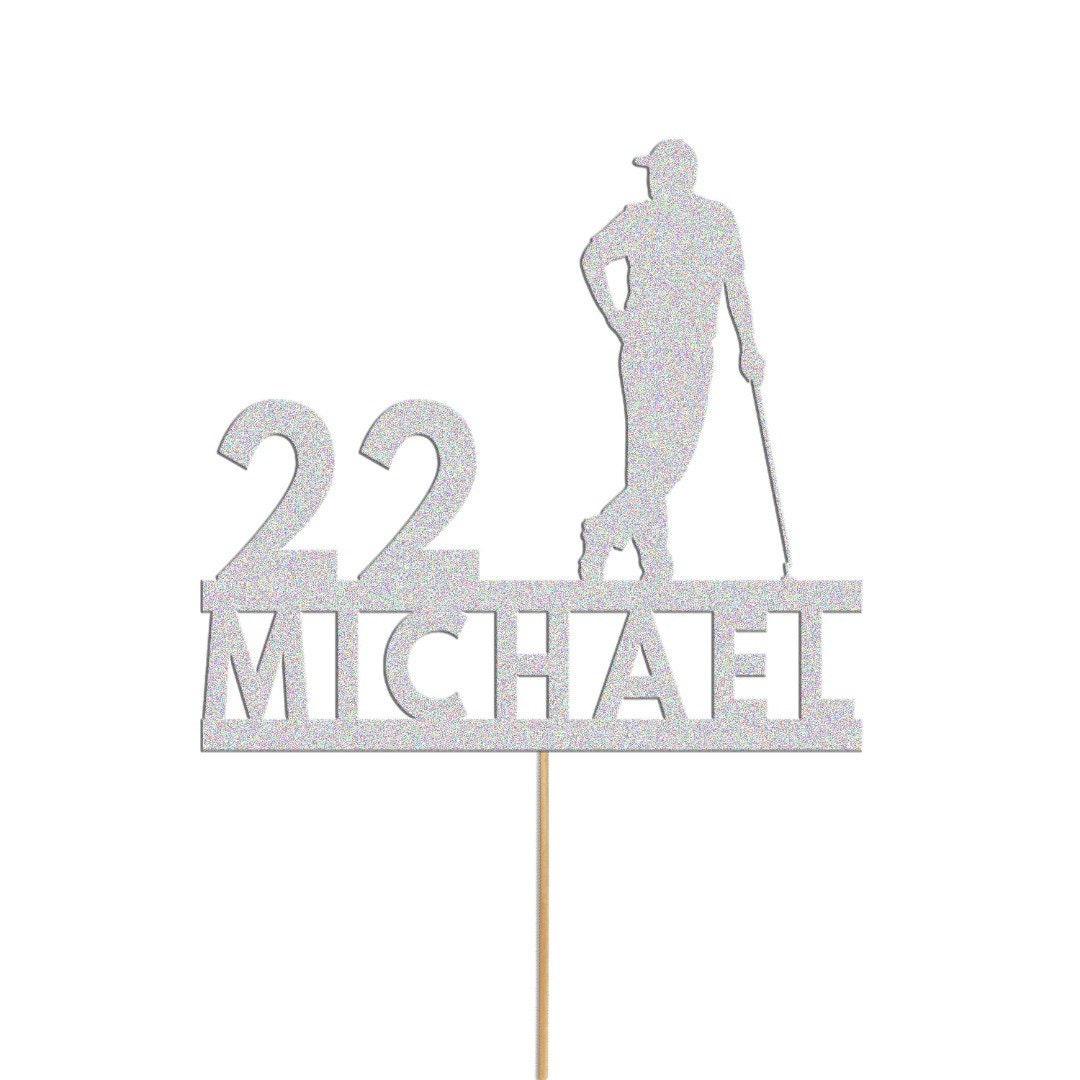 Personalised Golf Cake Topper Custom Golfing Theme Cake Decoration, Any Name And Age