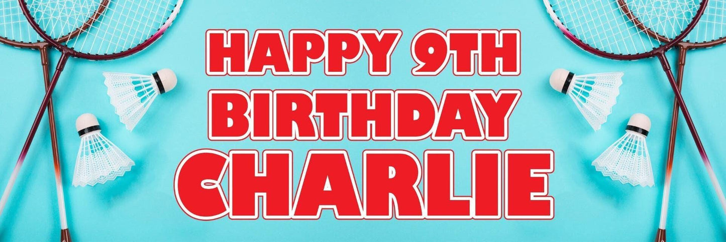 2 Personalised Badminton Birthday Party Celebration Banners Decoration Posters