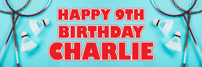 2 Personalised Badminton Birthday Party Celebration Banners Decoration Posters