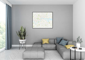 Detailed Map Of London Boroughs Giant Poster Print - A5 A4 A3 A2 A1 A0 Sizes Art