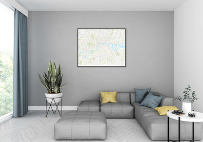 Detailed Map Of London Boroughs Giant Poster Print - A5 A4 A3 A2 A1 A0 Sizes Art