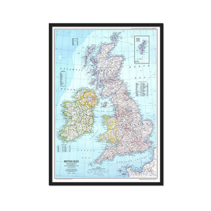 Great Britain Map Poster UK Giant Wall Art in A0 A1 A2 A3 A4 A5 Sizes