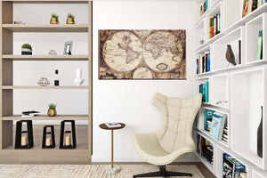 Old Earth World Map Vintage Giant Poster - A5 A4 A3 A2 A1 A0 Sizes