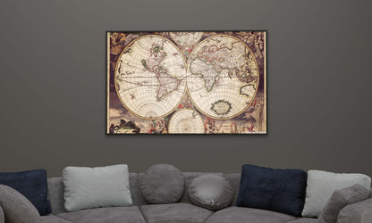 Old Earth World Map Vintage Giant Poster - A5 A4 A3 A2 A1 A0 Sizes