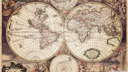 Old Earth World Map Vintage Giant Poster - A5 A4 A3 A2 A1 A0 Sizes