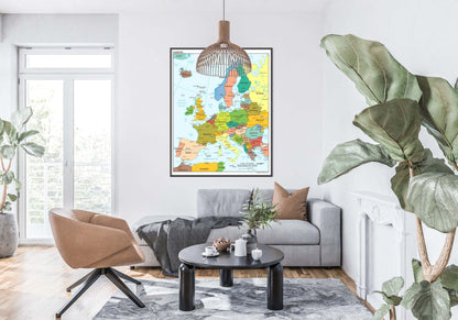 Giant Map of Europe Wall Art Poster - Available in A5, A4, A3, A2, A1 Sizes