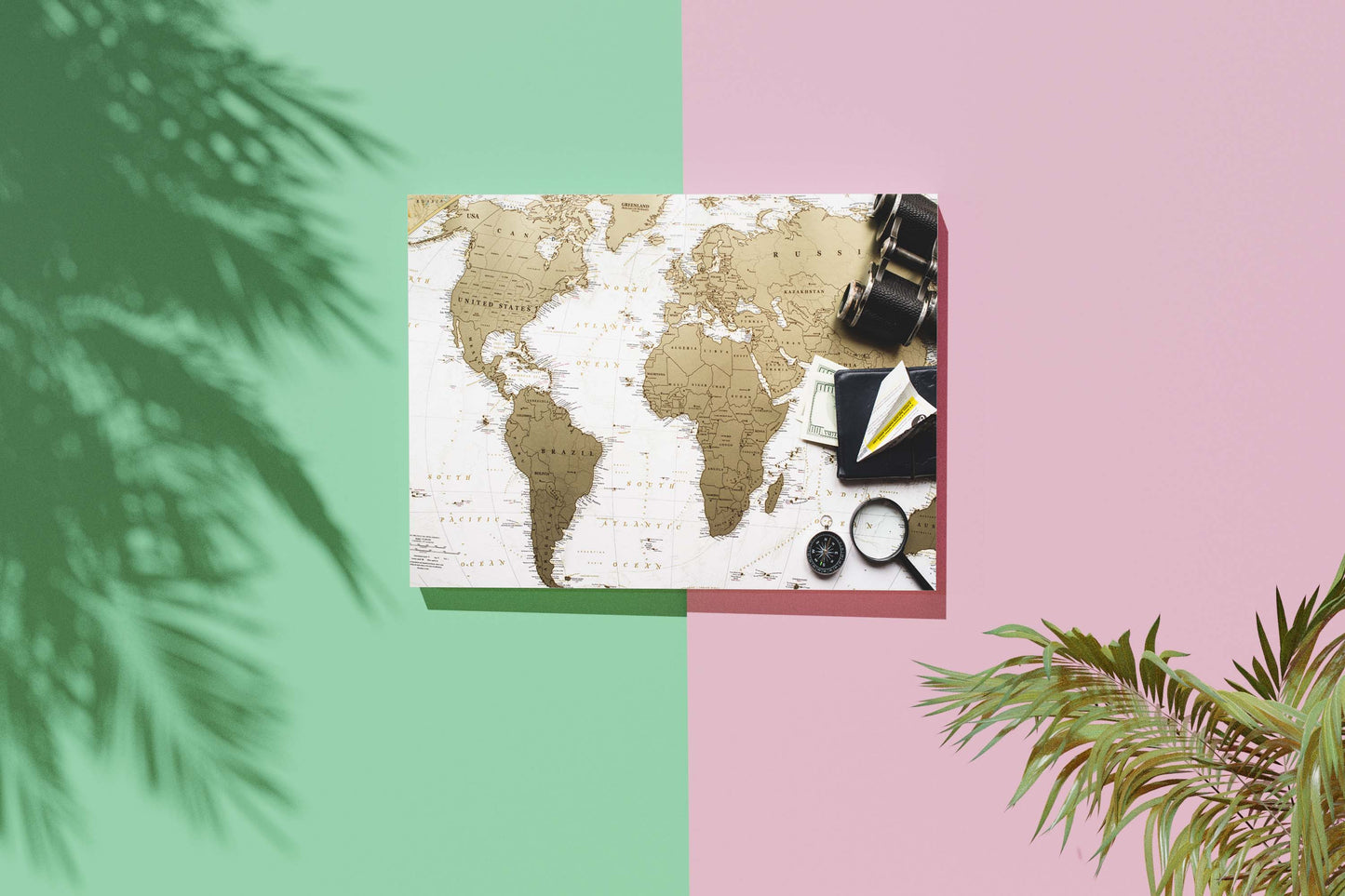 Vintage World Map Travel Giant Poster - A5 A4 A3 A2 A1 HUGE Sizes