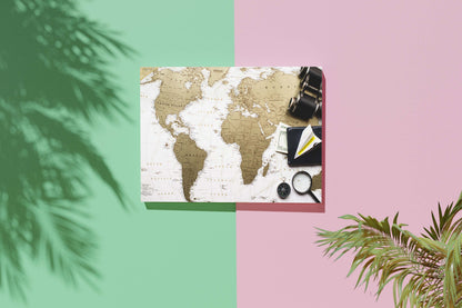 Vintage World Map Travel Giant Poster - A5 A4 A3 A2 A1 HUGE Sizes