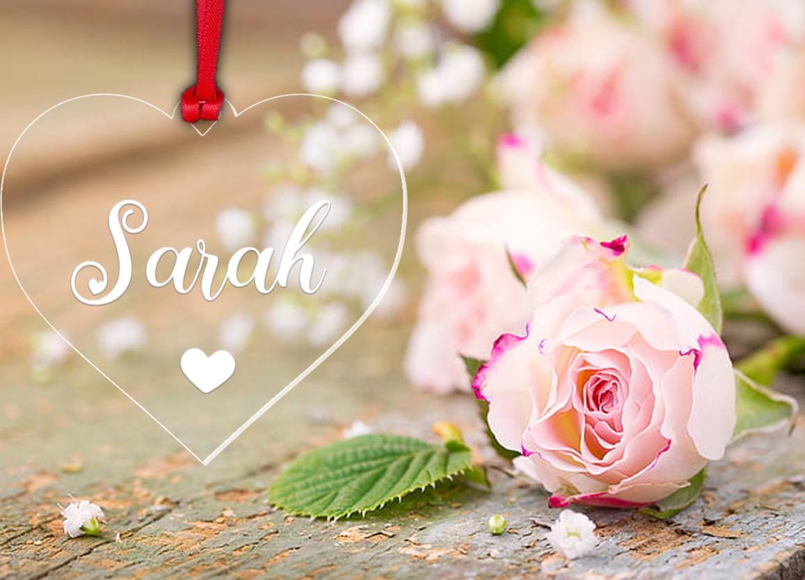 Personalised Name Bauble Christmas Couple Gift Valentines Day Heart Keepsake