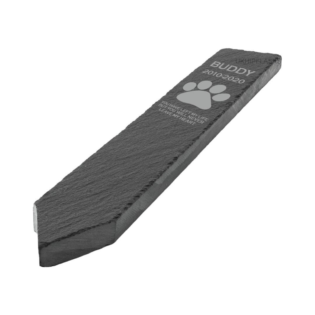 Personalised Dog Memorial Slate Plant Marker: Engraved Garden Stone