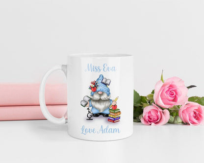 Personalised Teacher Mug & Coaster Set: Gonk Design, Custom Name