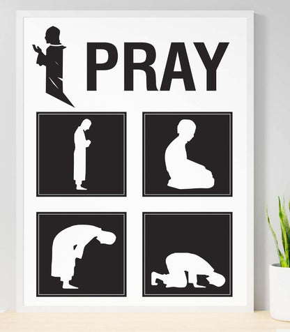 I Pray Islamic Muslim Religious Poster Art Print Picture Wall Motivation Life
