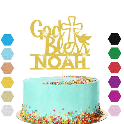 Personalised God Bless Confirmation Cake Topper Congratulation Birthday Cake Any Name