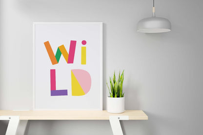 Wild Lovely Colours Word Nursery Bedroom Boys Girls Wall Decor Art Poster Print