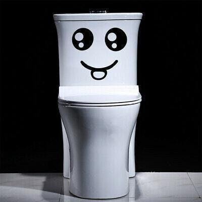 Smiling Face Waterproof Toilet Sticker Funny Novelty Vinyl Decal Bathroom Kids