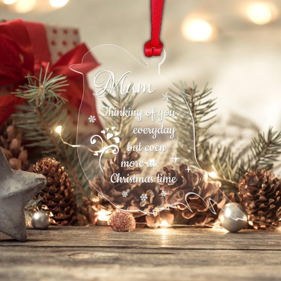 Personalised Name Memorial Christmas Robin Bauble Xmas Tree Ornament Memory Gift