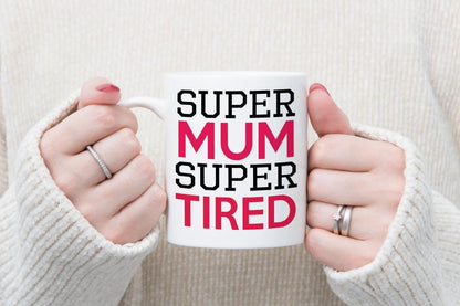 Mum Super Tired Mug & Coaster Set Mummy Grandma Birthday Christmas Coffee Gift
