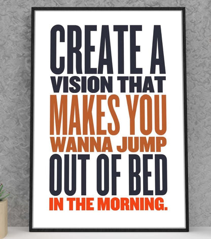Create A Vision That Makes You Inspirational Positive Quote Poster Print Wall