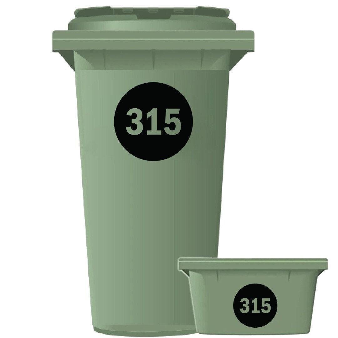 Personalised Wheelie Bin Number Sticker: Waterproof Vinyl Decal