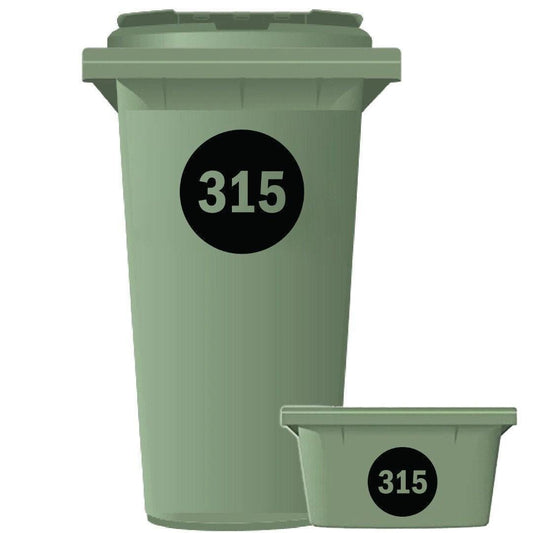 Personalised Wheelie Bin Number Sticker: Waterproof Vinyl Decal