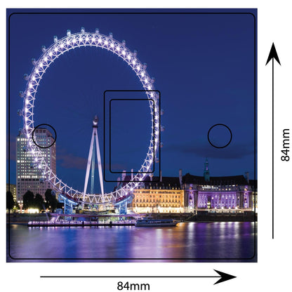 London Eye Views 3d Light Switch Sticker Cover Vinyl Skin Wall Decal Decor