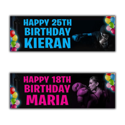 2 Personalised Kick Boxer Birthday Party Celebration Banners  Decoration Posters