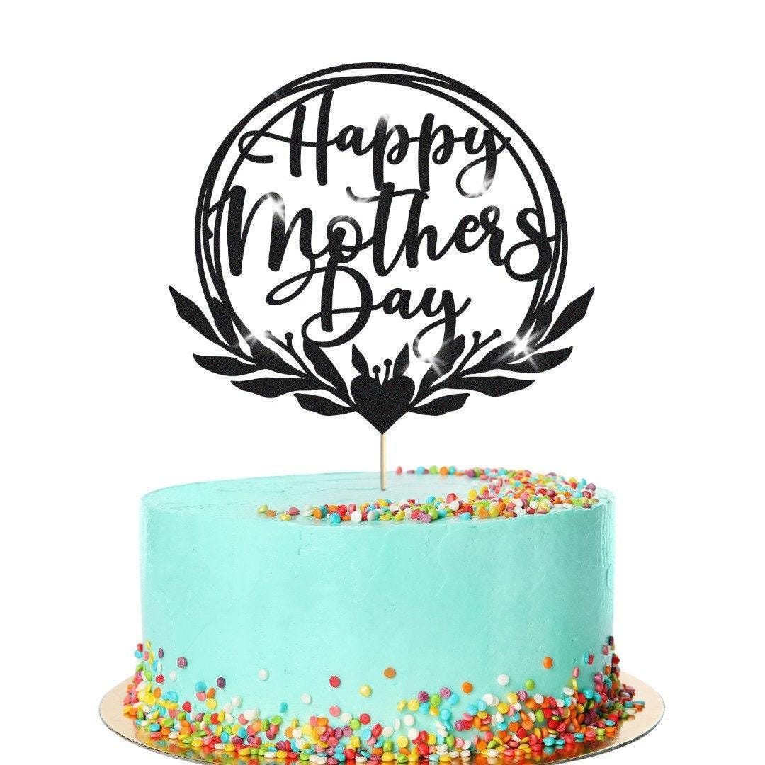 Happy Mothers Day Glitter Cake Topper Birthday Celebration Decoration