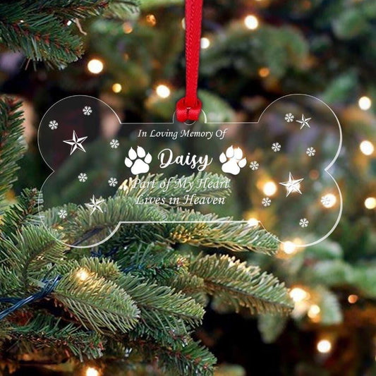 Personalised Dog Memorial Christmas Bauble Custom Name Tree Hanging Keepsake Bauble