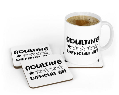 Adulting Difficult Af Funny Ceramic Novelty Coffee Mug With Coaster Office Gift