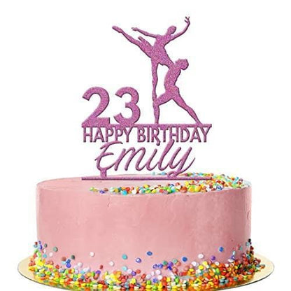 Personalised Acrylic Girl Ballerina Dancer Birthday Cake Topper Decoration Gift
