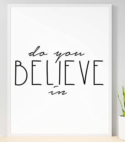 Do You Believe Motivational Inspirational Positive Thought Word Art Poster Print Wall