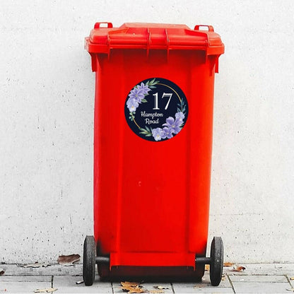 Personalised Wheelie Bin Sign Sticker Waterproof House Address Road Name Numbers
