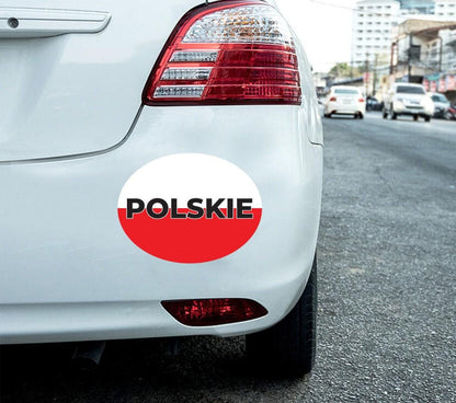 2 X Polskie Car Stickers Poland Flag Oval Self-adhesive Vinyl Car, Van, Lorry