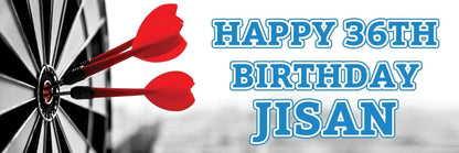 2 Personalised Dart With Pins Birthday Celebration Banners Decoration Posters