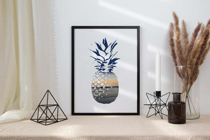 Pineapple Beach Sunset Bedroom Wall Art Minimalist Home Room Decor Print Poster